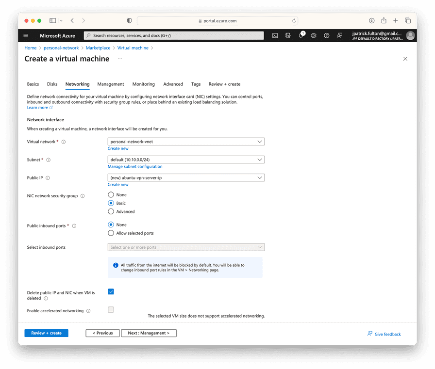 Create Virtual Machine Step 3