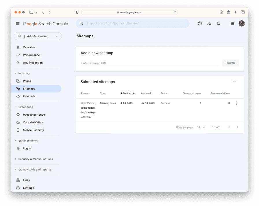 Google Search Console Screenshot