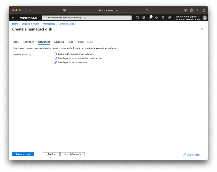 Create a Data Disk Step 2