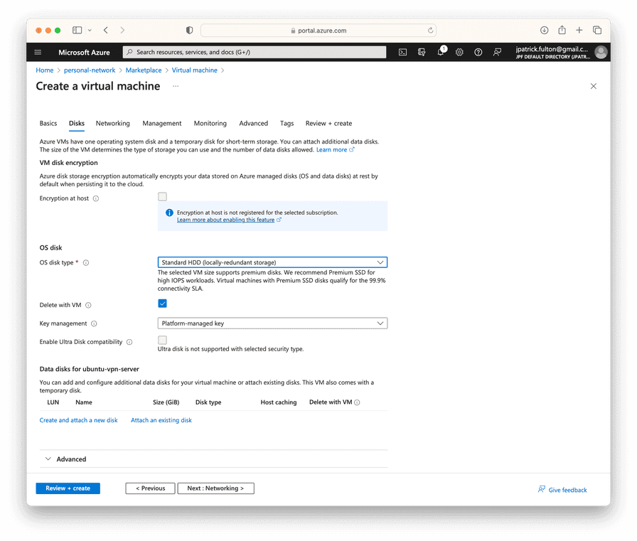 Create Virtual Machine Step 2