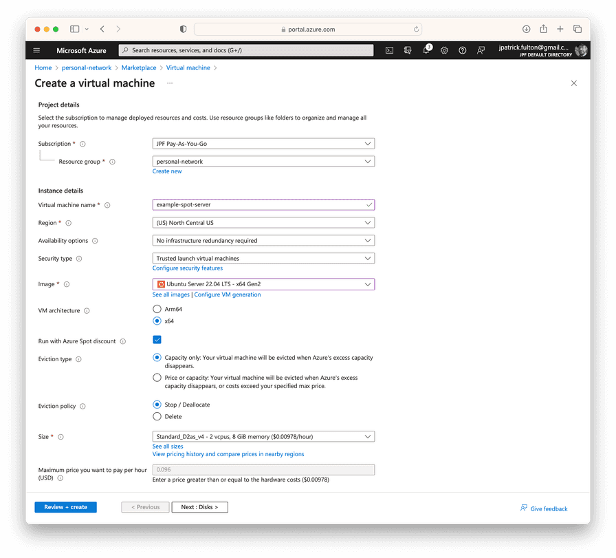 Create Spot VM Instance